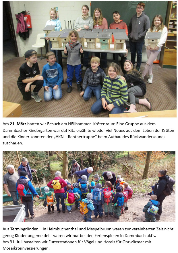 Kinder- und Jugendarbeit Arbeitskreis Natur Spessart